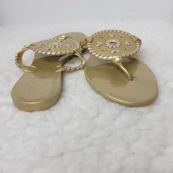 Jack Rogers Sandals Womens Size 8 Gold Georgica Jelly Slip On Flip Flops Shoes - Picture 7 of 9
